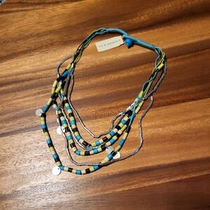 NWT Stephan & Co. Multi-layer Boho Bead and Cord Necklace